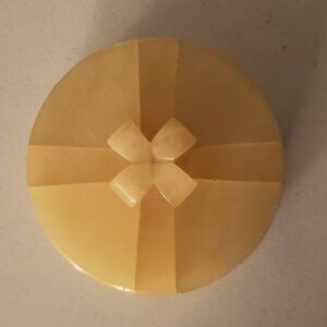 Vintage Alabaster Stone Trinket Dish Jewelry Gift Box Bow Lid Italian Baccerini